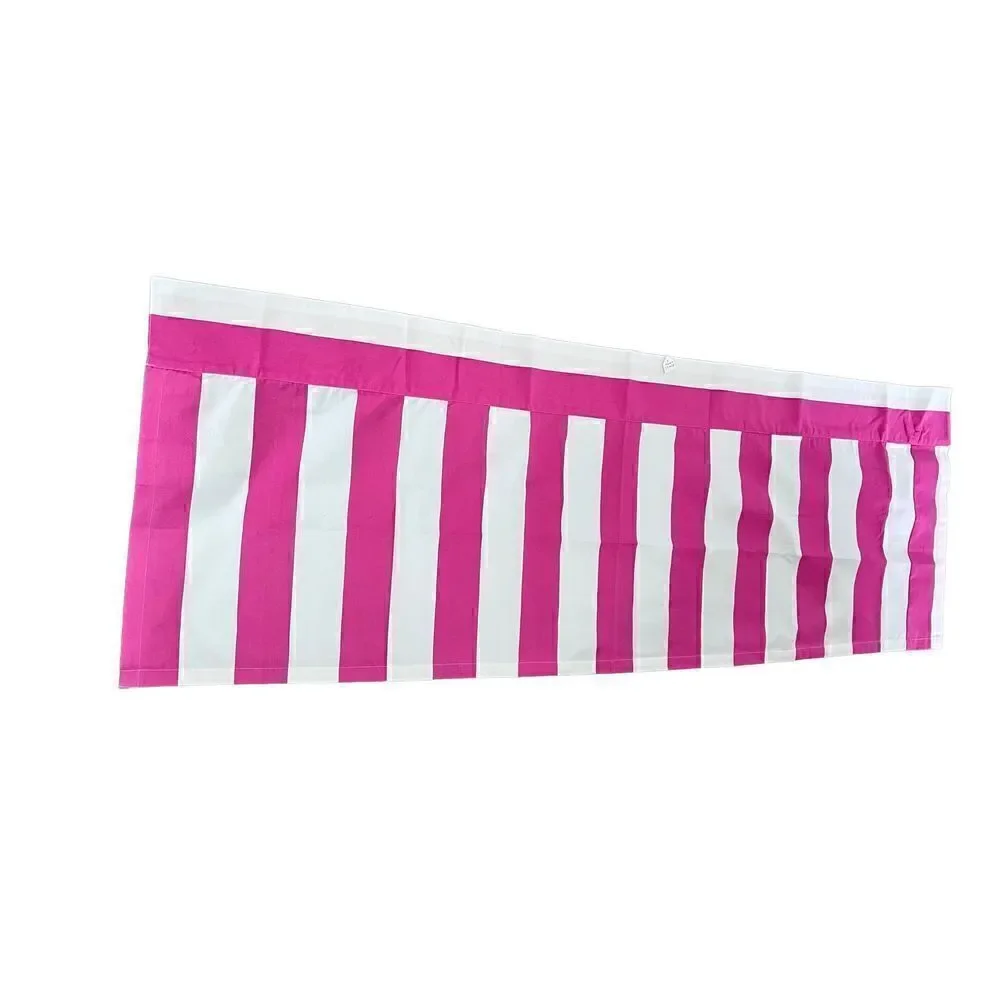 3 Piece Annie Selke Pink White Stripe Valance Set-See Description For Sizes